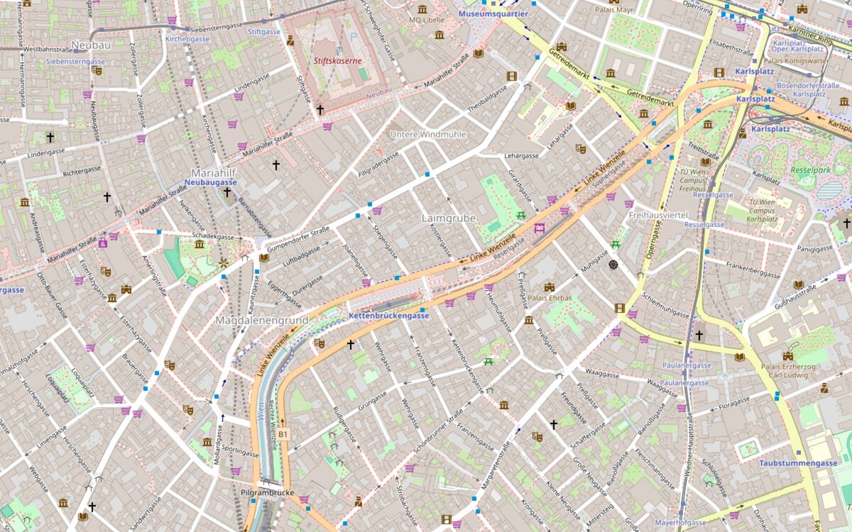 Karte: Standort Beer & Steinmair Rechtsanwälte, Linke Wienzeile 40, 1060 Wien